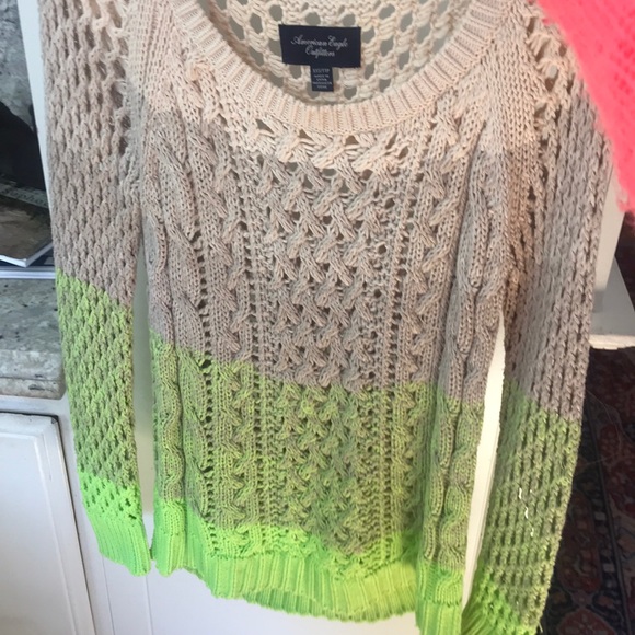 American Eagle green ombré sweater - Picture 2 of 3